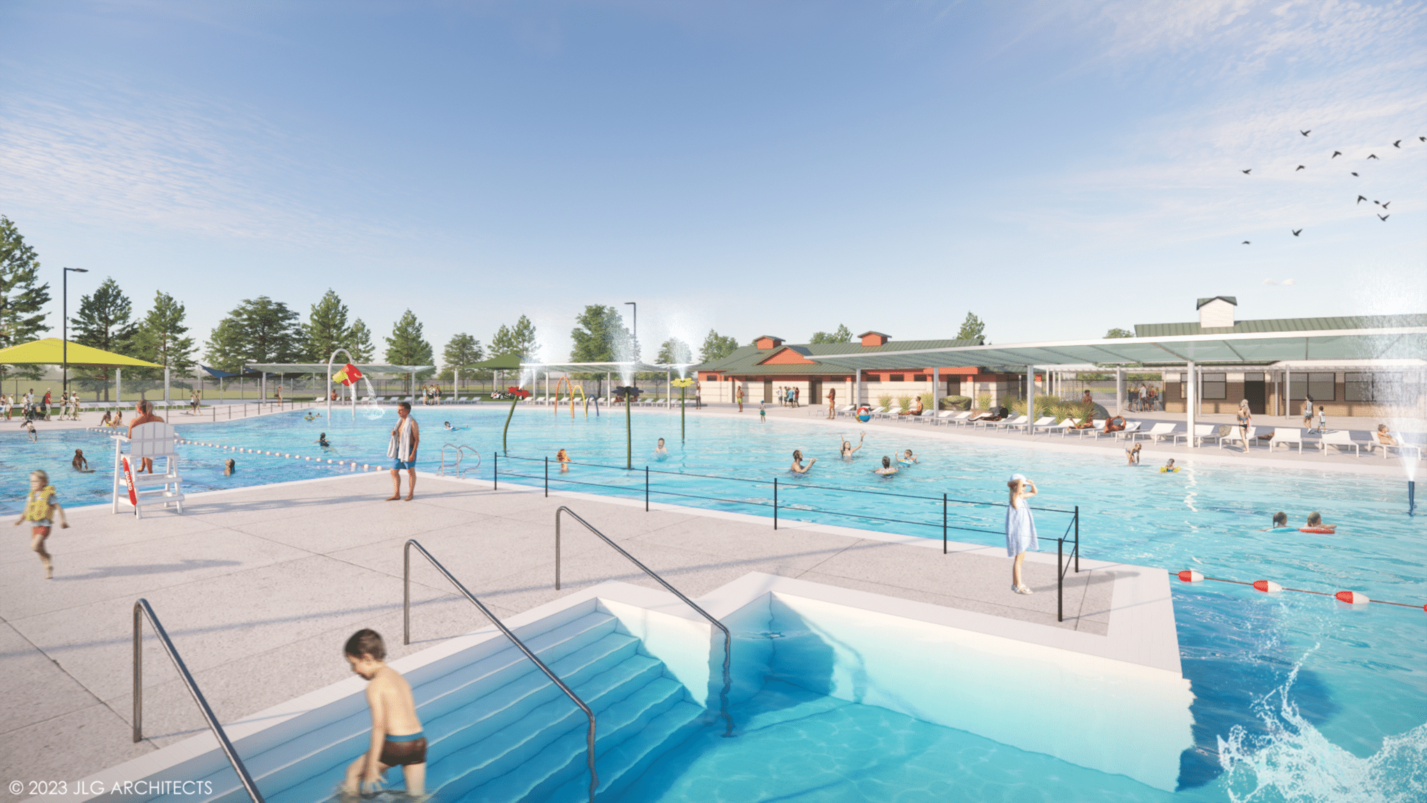 A rendering of the Splash Valley pool