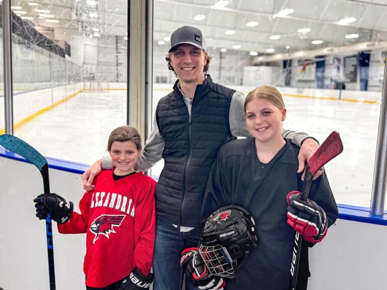 JLG's Adam Barnett with Hockey Daughters