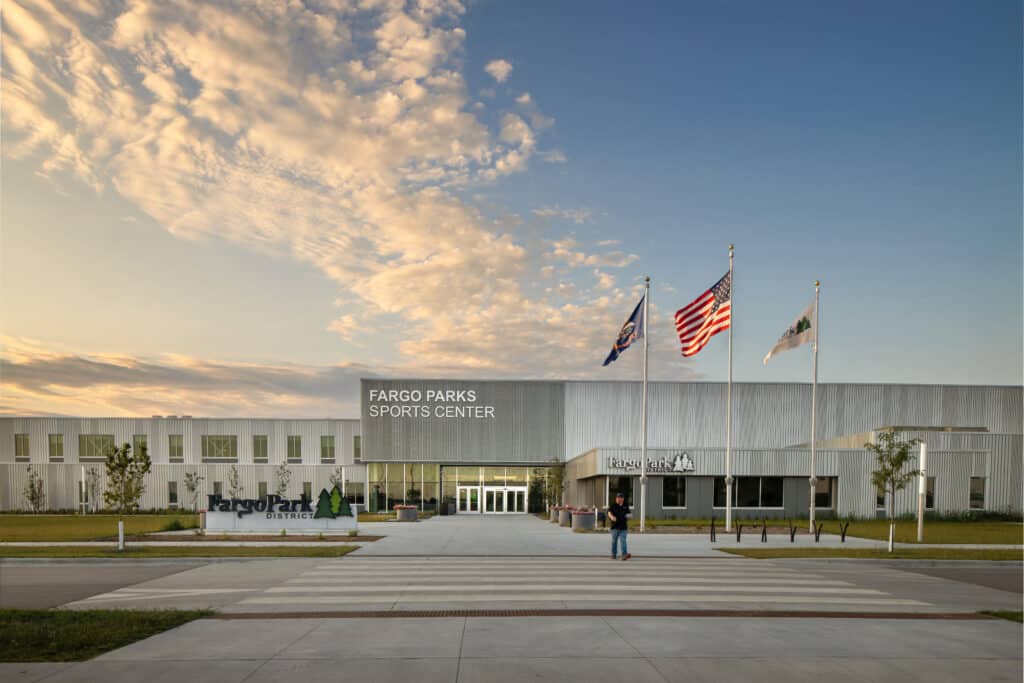 exterior view of the Fargo Parks Sports Center