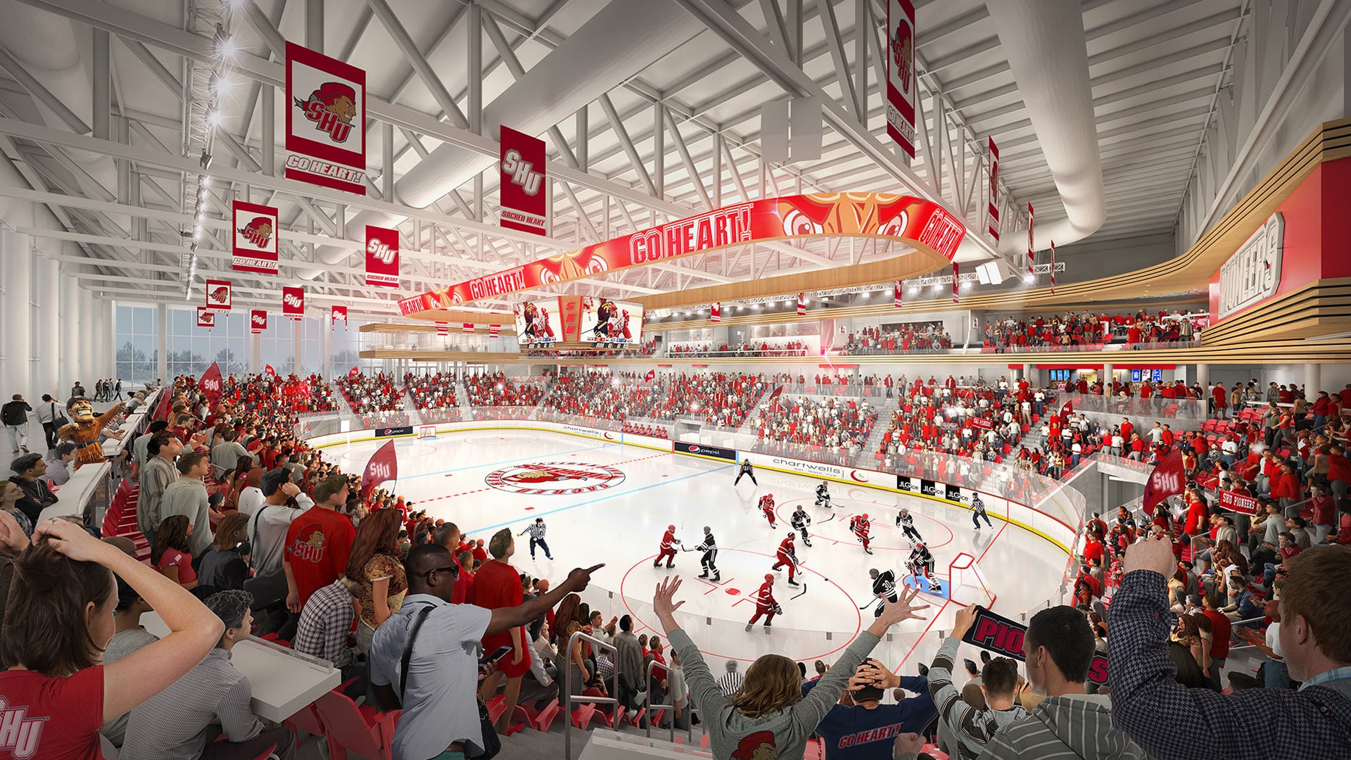 Martire Family Arena Construction Update, The countdown begins . . . 4️⃣  3️⃣ 1️⃣ days until the puck drops 🏒 #WeAreSHU, By Sacred Heart University